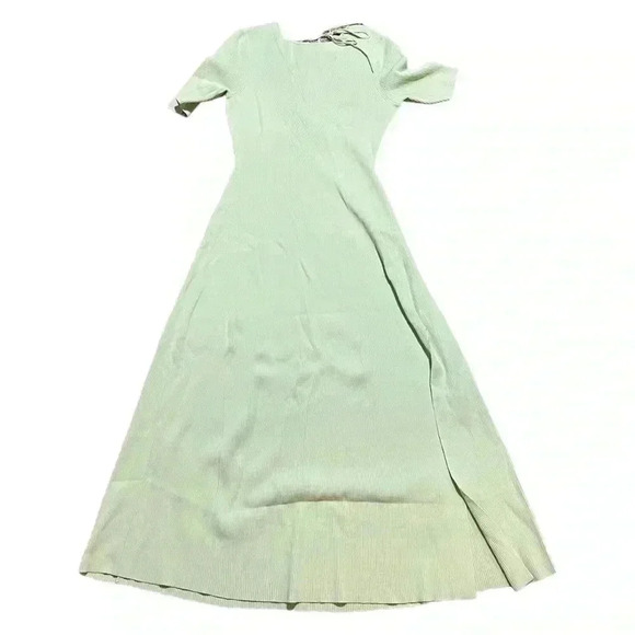 Maje NWT Ruche Vert Tie-Back MIDI Dress in Light Green Size 38/Medium - Picture 4 of 13